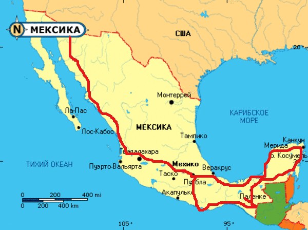 Карта поездок - мексика